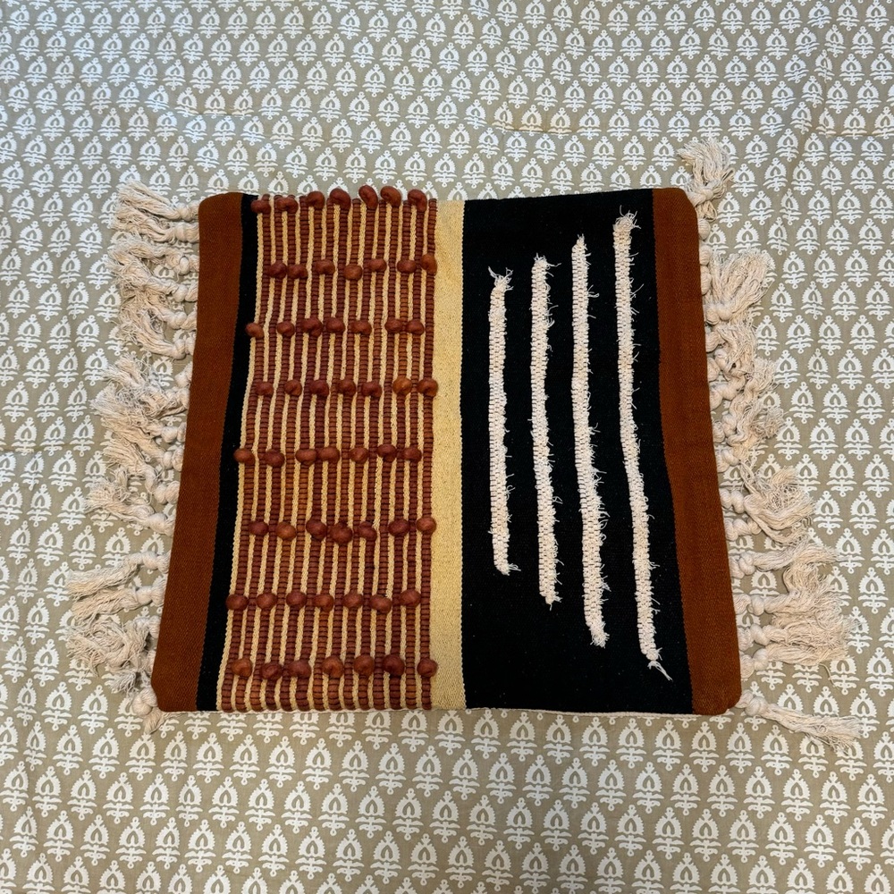 Bohemian Woven Fringe Pillow Cover